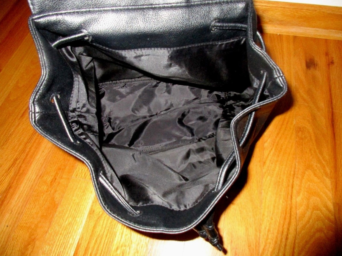 Victoria\'s Secret Sexy Little Things Backpack Black Faux Leather Backpack Vegan leather backpack VICTORIA main image 3
