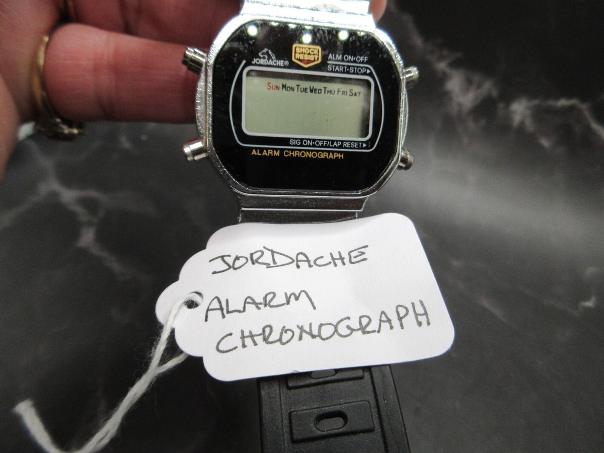 Jordache Glo LCD alarm chrono quartz watch Jordache Watch - Etsy main image 3