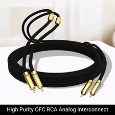 Pair Hifi RCA Cable 2 Rca Male To 2Rca Male Analog Interconnect Aux Stereo Cable