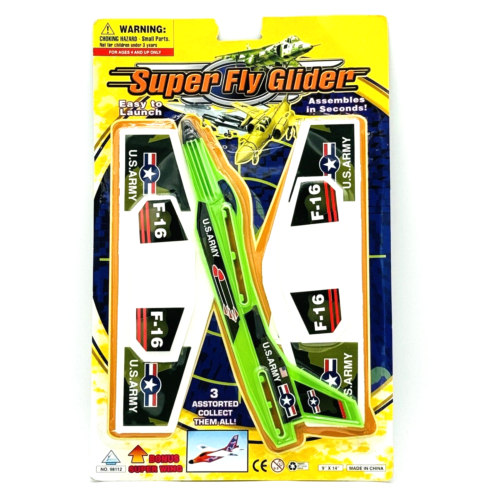 Lighten Quality Toys Vintage Super Fly Glider U.S. Army Collectible Toy Airplane