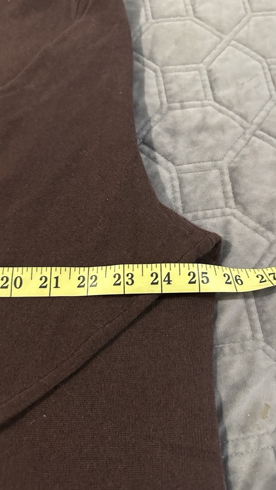 Lands' End Women's 100 Cashmere Brown Button Cardigan Sweater 2X / 20