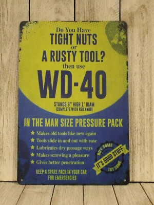 #ad #ad Tin Sign 8x12 Tight Nuts Rusty Tool Rustic Vintage Style Funny Garage Mechanic $10.95