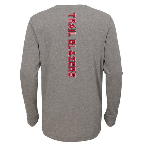 Outerstuff NBA Youth Boys Portland Trailblazers Heather Grey Long Sleeve Tee - Picture 2 of 6