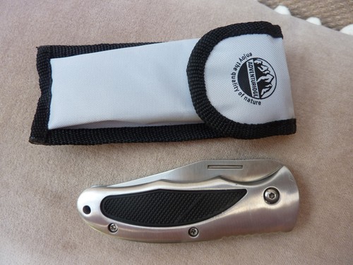 Adventuridge Taschenmesser Klinge 7,5 cm Rostfrei Edelstahl im Etui Neu - Bild 3 von 3