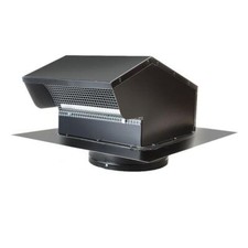 7-Inch Goose Neck Roof Vent Cap - Black Galvanized Steel with Damper Flap
