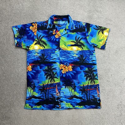 HAWAII Hemd Hawaiishirt Floral XL Magnum Rockabilly Hawaiianer Aloha 16500 Blau