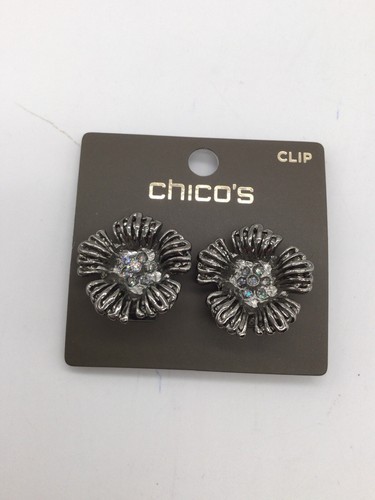 Orecchini Chico's ClLIP Nero/Cristallo Nuovi con etichette - Foto 1 di 2