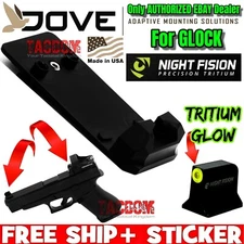 DOVE Mounting Solutions TRITIUM NIGHT SIGHT for GLOCK RMSc Slide Sight Adapter