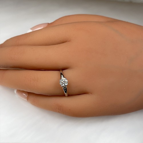 Platinum Solitaire 0.60ct Natural Diamond D SI1 GIA Engagement Ring - Picture 2 of 3