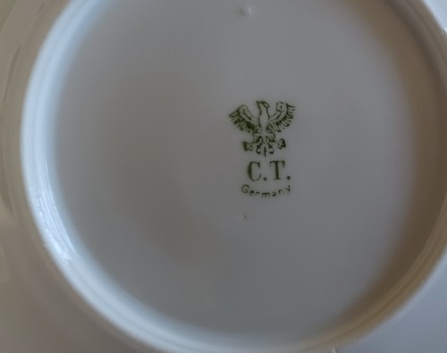 Vintage CT Carl Tielsch German Floral Plate & Bag Style Floral Unmarked Creamer - Picture 13 of 17