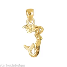 New 14k Gold Mermaid Pendant