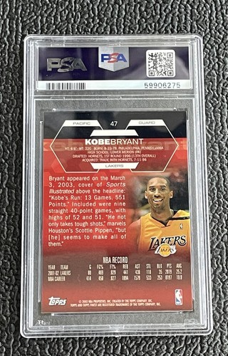 🔥KOBE BRYANT 2002 TOPPS FINEST #47 PSA 9!🔥LOS ANGELES LAKERS HOF! - Picture 2 of 2