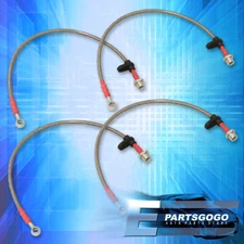 For 94-99 Celica T200 JDM Front Rear SS Braided Hose Oil Brake Line Cable Silver