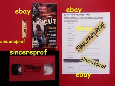 Suge Knight Death Row Records Too Gangsta For TV VHS 📼 + Original Request Form - Image 1 of 4