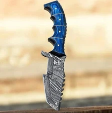 Handmade Forged Damascus Steel Fixed Blade Hunting Tom Brown Tracker Knife Bowie