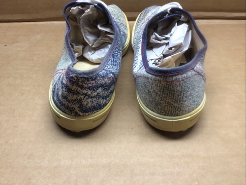 Nuevo de Lote Antiguo Denim Desteñido con Imitación Rojo Puntadas Estampado Zapatos Niños 3 Hechos en EE. UU. - Imagen 5 de 8