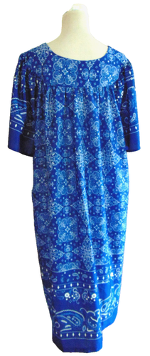 VESTIDO DE NOCHE EASY ESSENTIALS MUJER AZUL POLIÉSTER PAISLEY VESTIDO DE DÍA DE VERANO TALLA 3X - Imagen 3 de 6
