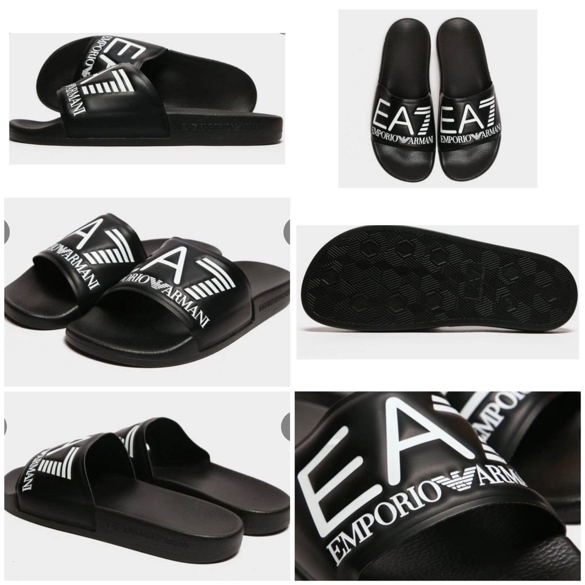 EA7 Emporio Armani Boys Logo Sliders in Black