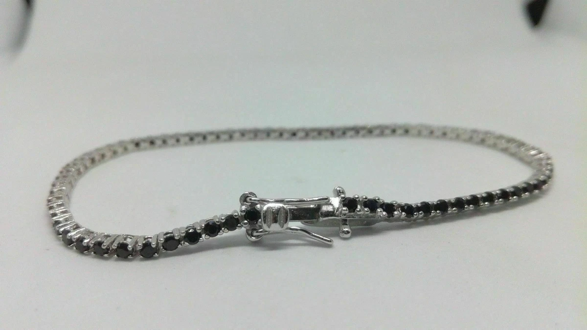 Bracciale Tennis In Argento E Zirconi Bianchi 16 Cm - 3.00 Mm - Foto 6