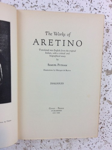Dialogues ...Works Of Aretino 1933 HC No DJ - Foto 8 di 12
