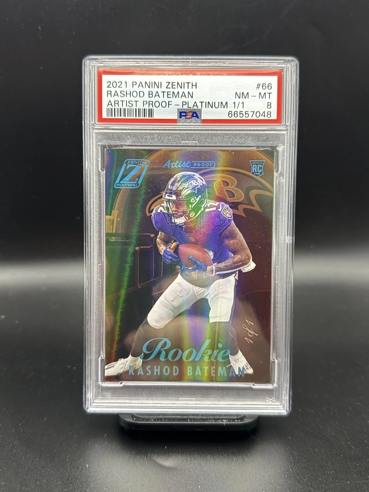 Rashod Bateman Panini Zenith #66 Artist Proof-Platinum 1/1