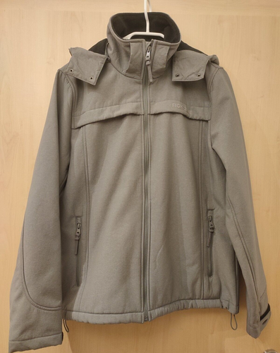 Herren Jacke Gr. M mit Kapuze grau steingrau Übergangsjacke neuwertig