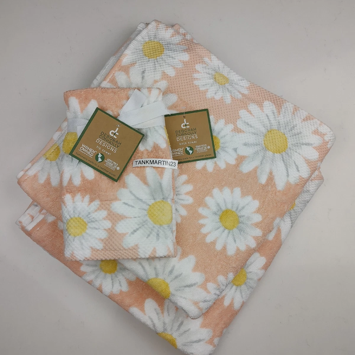 2 Deborah Connolly Floral Bath Towels New with tags