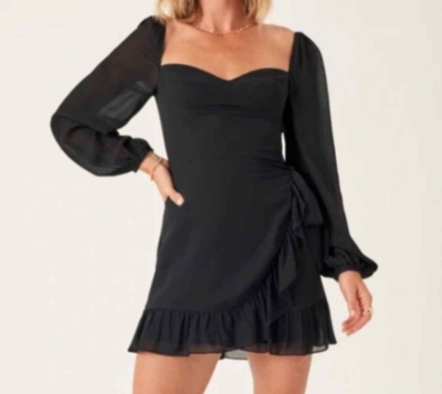 princess polly baby blue dress Romy Ruffle Off Shoulder Mini Dress - Black main image 0