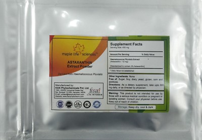 ASTAXANTHIN Haematococcus Pluvialis Extract 3% Powder Powerful Antioxidant
