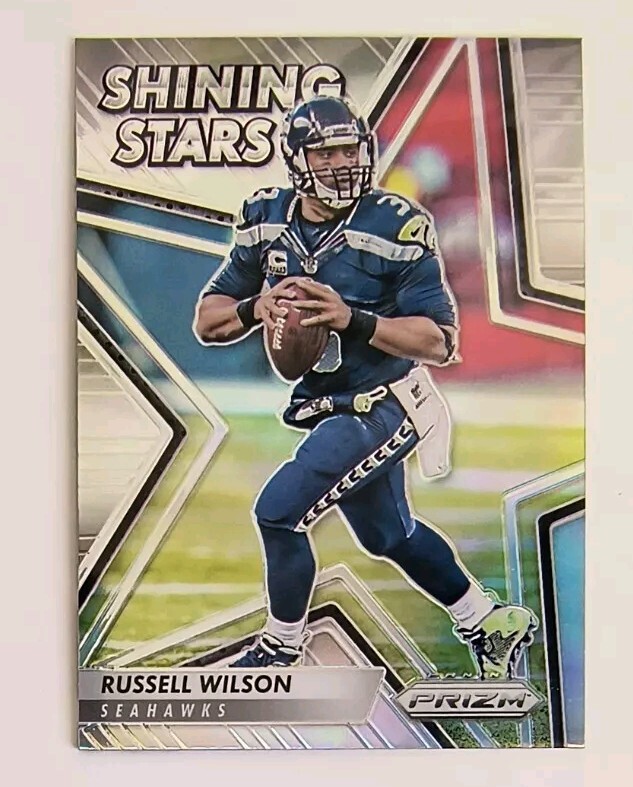 RUSSELL WILSON Silver Prizm Insert Card 2016 Panini Prizm Shining Stars
