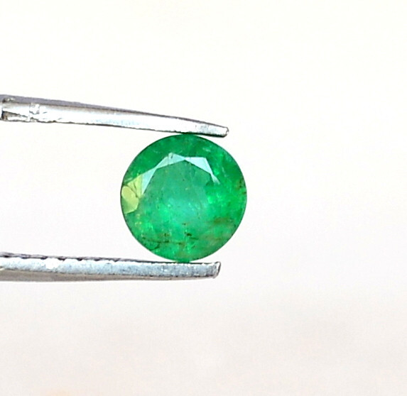 4.50 mm Certified Natural Emerald Round Cut 0.32 CTS Faceted Loose ...
