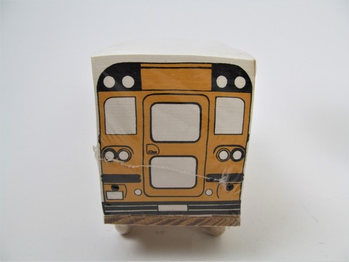 Vtg Kraft Foodservice Notepad Wood School Bus Cube Pittsburgh Food Show 90s - Picture 8 of 11