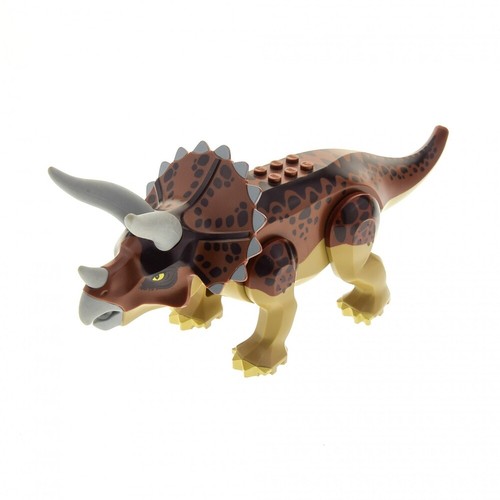 1x Lego Animal Dinosaur Triceratops Beige Brown Jurassic World 5885 Tricera01