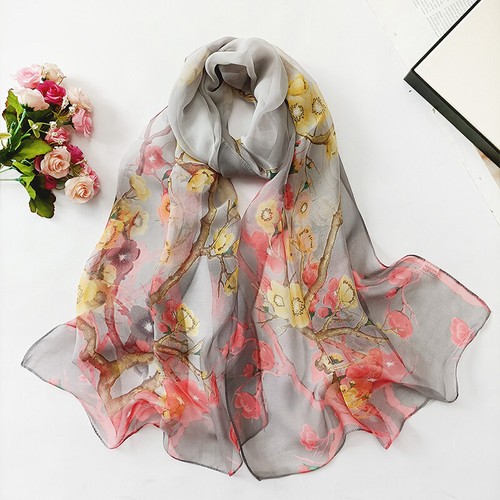 Women Long Scarves Soft Silk Wrap Lady Shawl Chiffon Scarf Thin Breathable Scarf - Picture 8 of 48