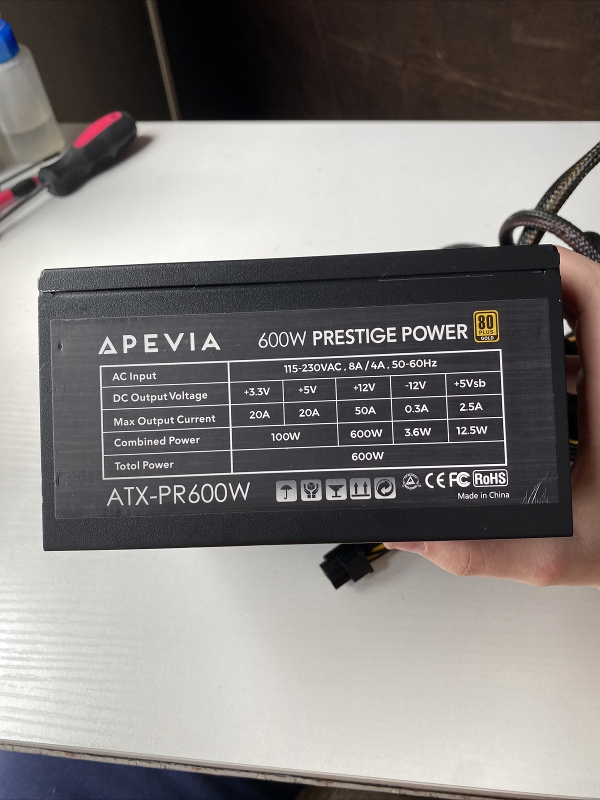 Appaviac Apevia Prestige Series ATX-PR600W 600W 80 PLUS Gold ATX12V Power Supply ...
