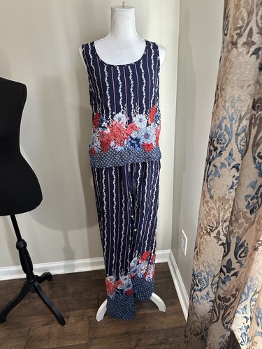 Nuevo conjunto de pantalones Directions Leisure color liso cintura alta pierna ancha talla M - Imagen 2 de 14