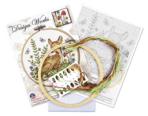 Cross Stitch Kit ~ Design Works Deer in Nature w/8" Wood Hoop #DW7045 - Picture 3 of 3
