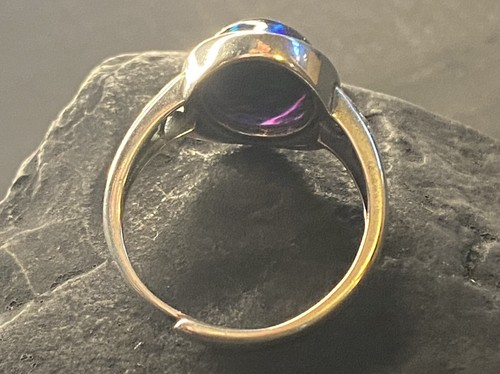 Handmade in Australia solid opal Black Widow Spider Goddess sterling silver ring - Picture 5 of 5