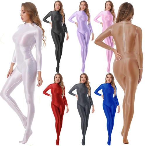 Damen Bodysuit Elastisch Nachtwäsche Strampler Sportbekleidung Sexy Overall Fuß - Picture 2 of 12