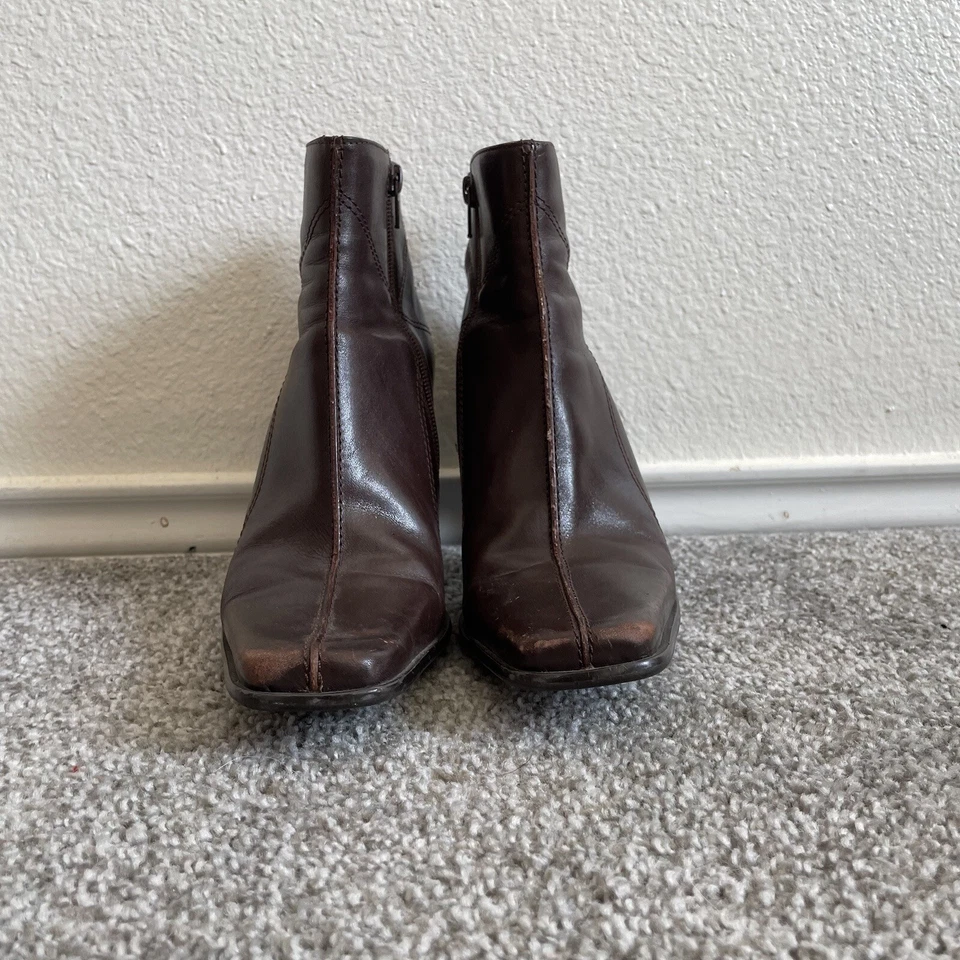 Botines Vintage Diba Puntera Cuadrada Años 90 Y2K Mujer’s 9 Marrón Cuero Western Boho Foto 2 de 4