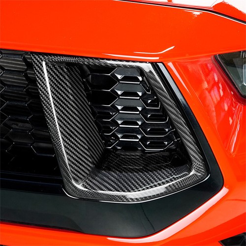 For Ford Mustang 2024+ Real Carbon Fiber Front Grille Side Air Vent Inserts Trim - Picture 5 of 11
