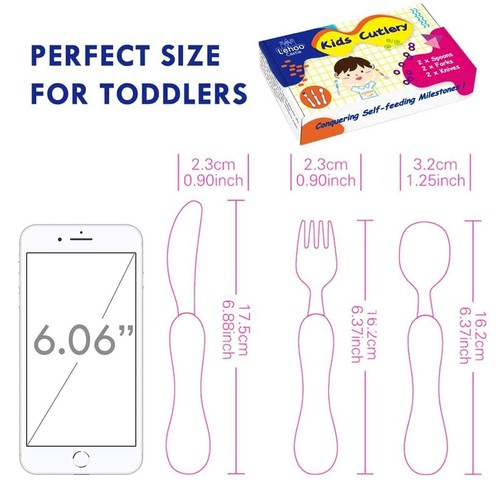 Toddler Utensils Set 6PCS Toddler Silverware Spoon and Fork Knife Set Childre... - Picture 9 of 9