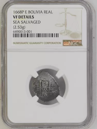 1668 P E BOLIVIA REALE NGC VF DETAILS CERT# 6490013-001