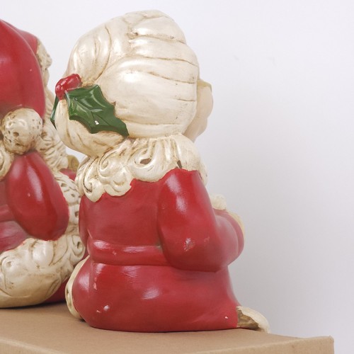 Vintage Mr and Mrs Santa Claus Mold Ceramic Shelf Sitting Figures Large 1985 - Picture 14 of 20