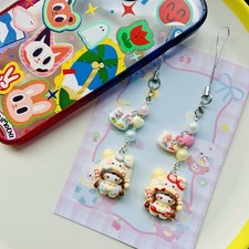 Kawaii HelloKitty resin charm phonecharm phonestrap set of 2