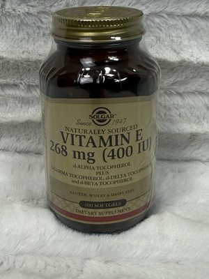 Solgar Vitamin E 268 mg 400 IU Alpha 100 Softgels Exp 08/2027