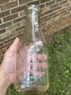 One Quart Grade A Deal's Dairy China Grove NC Milk Bottle