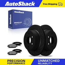 Rear Drilled Slotted Brake Rotors Ceramic Pads for 2007-2013 GMC Sierra 1500