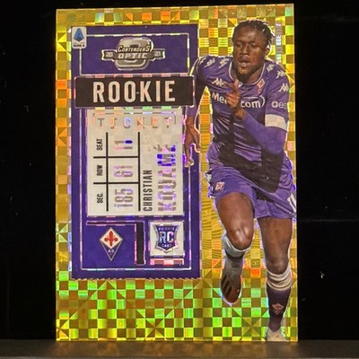 2020-21 Panini Optic Rookie Ticket Serie a Kouame #7 Gold Power Prizm (RC)