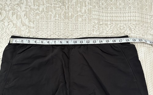Patagonia Mesh Drawstring Black Swim Shorts Mens Sz XL Logo Solid Running - Picture 7 of 8